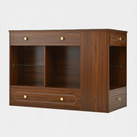 Makeup Vanity with Glass Top and Open Shelves by Hokku Designs