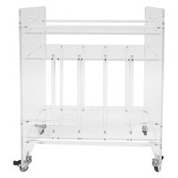 Acrylic Record Player Trolley Record Organiser With Wheels by Ivy Bronx
