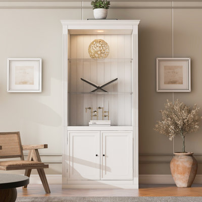 78.75-Inch Tall Display Shelves With Adjustable LED Lighting For Living Room Or Office by Lark Manor