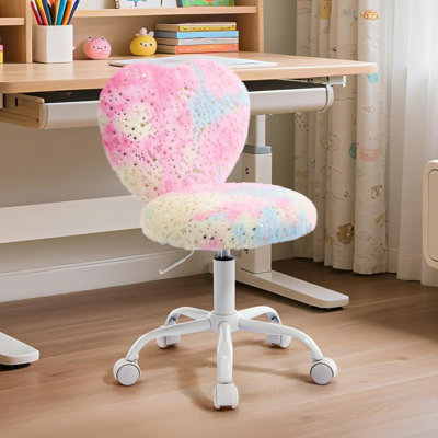 Heart Kids Desk Chair, Desk Chairs,Comfy Swivel Computer Chair Room, Fluffy Kids Office Chair for Reading & Vanity,Colorful by Isabelle & Max