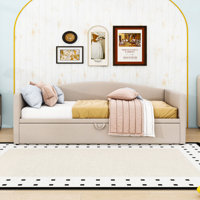 Twin Velvet Upholstered Daybed with Pop-Up Trundle by Mercer41