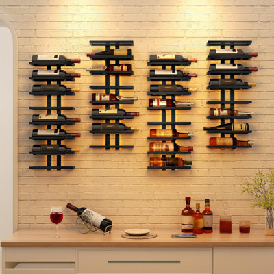 8 Tier Wall Mount Wine Rack(Black) by Ivy Bronx