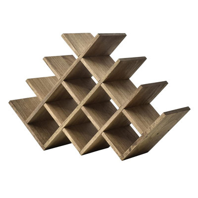 13 Bottle Wine Rack 4 Tier Nature Wood Wine Display Rack(Brown) by Latitude Run