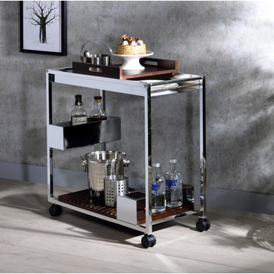 Chrome Finish Serving Cart by Latitude Run