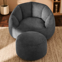 Bean Bag Chair - with Ottoman, High Density Support Structure. by Trule
