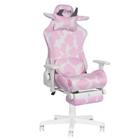 TS87 Pink COW Series Gaming Chair with Footrest by Orren Ellis