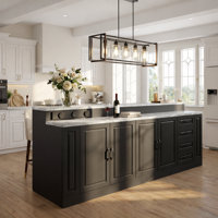 94.5"W Large Kitchen Island Double Side by Lark Manor