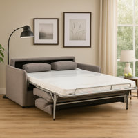 LunaNest Italian Top Grain Leather Sleeper Sofa Bed with Memory Foam Mattress by Hokku Designs