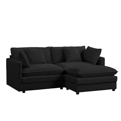 77.2" Modular Sectional Sofa With Movable Ottomans - Chenille Fabric, High-resilience Foam Cushions & Removable Armrests (56.3"w X 33.1"h, 4 Color Opt by Latitude Run