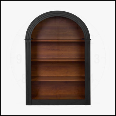Tall 4-Shelf Wood Arched Bookcase, Stylish and Stable Storage for Books and Decor in Library, Bedroom, or Living Room