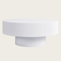 Elegant Fluted Coffee Table with Thick Top, Sturdy Base, Easy Assembly by Latitude Run