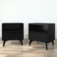 Haven 1 Drawer & Cubby Nightstand with Handle by Corrigan Studio
