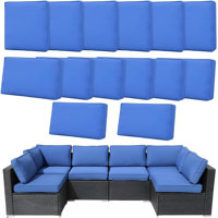 14-piece Outdoor Cushion Replacement Set With Zipper For 6-seater Sofa Patio - Washable Seat And Back Covers by Latitude Run