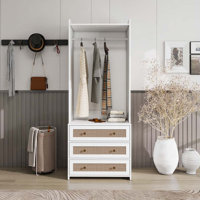 Rattan Wardrobe with 3 Drawers by Highland Dunes