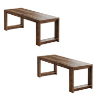 7 ft Modern Rectangle Meeting Room Desk for Boardroom, Home Office Oak Conference Table for 6 to 8 People by Ebern Designs