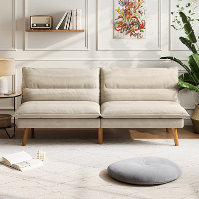 70" Corduroy Convertible Sofa by George Oliver