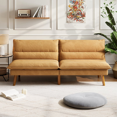 70" Corduroy Convertible Sofa by George Oliver