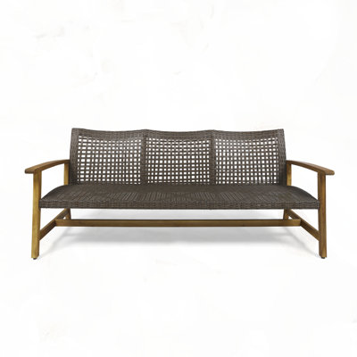 Outdoor Acacia Wood Wicker 3 Seater Sofa by Bay Isle Home