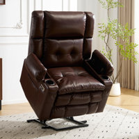 Dual Motor Power Lift Recliner Chair For Elderly With Massage And Heat, Camel