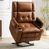 Dual Motor Power Lift Recliner Chair For Elderly With Massage And Heat, Camel