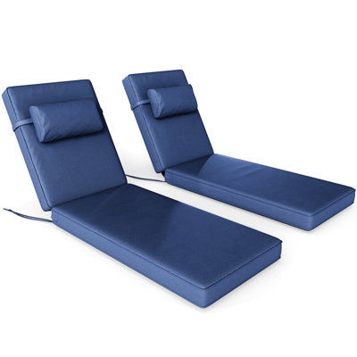 2-Piece Outdoor Chaise Lounge Cushion Set, 72.2" X 22" X 3.1", Water-Resistant Patio Chair Cushions For Pool, Deck & Lawn by Latitude Run