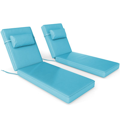 2-Piece Outdoor Chaise Lounge Cushion Set, 72.2" X 22" X 3.1", Water-Resistant Patio Chair Cushions For Pool, Deck & Lawn by Latitude Run