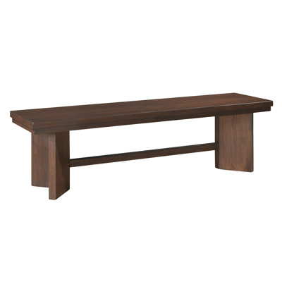 Harper 59"W Walnut Dining Bench With Tresle Base by Lark Manor