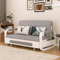62.2" Sofa Bed With Storage Base And Side Pockets, Detachable Washable Seat Cushions by Latitude Run