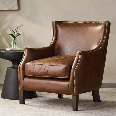 Genuine Leather Single Sofa by Red Barrel Studio