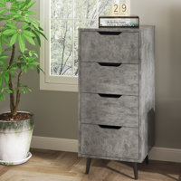 Modern Nightstand with 3 Drawers, Wooden Dresser with Metal Legs, Modern Bedroom Furniture, Bedside Table for Small Spaces, Storage End Side Table for