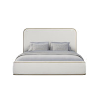 Upholstered Bed - Toffee & White Sand by Everly Quinn