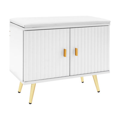 Shoe Storage Bench Freestanding Shoe Changing Bench With Cabinet Storage For Living Rooms, Entrances, Corridors, Hallways by George Oliver