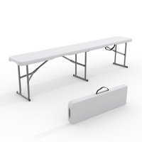 Portable Folding Bench 6 Foot, Plastic Foldable Bench HDPE BenchTop with Carrying Handle for Outdoor Picnic Camping Party Sports Activities by Arlmont & Co.