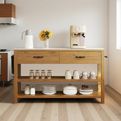 Modern Multi-Functional Marble Kitchen Islands by Hokku Designs
