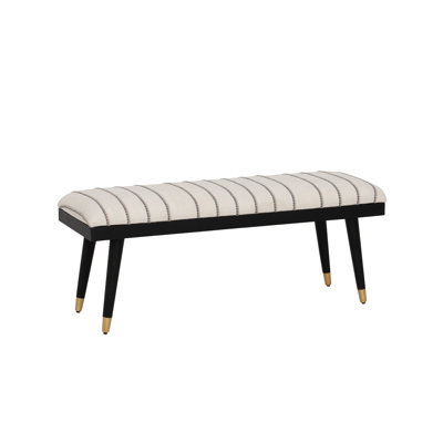Conlan Upholstered Bench Black by Breakwater Bay