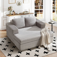 59.1" Wide No Assembly Needed Sleeper Loveseat Sofa, 2 - Seater Sponge Couch Bed by Mercer41