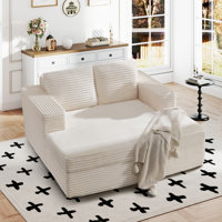 59.1" Wide No Assembly Needed Sleeper Loveseat Sofa, 2 - Seater Sponge Couch Bed by Mercer41
