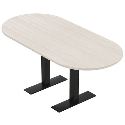 Parinka Racetrack Shaped Conference Table with Metal T Base by Inbox Zero
