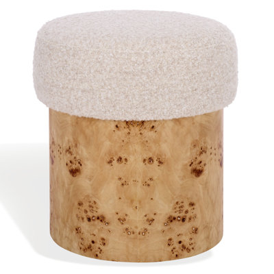 Tobianna Boucle & Burl Ottoman by Ivy Bronx