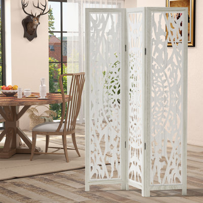 Wood Room Divider Folding Privacy Screen Home Decor by Bungalow Rose