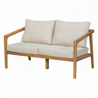 48.4" Outdoor Acacia Wood Loveseat by Ebern Designs