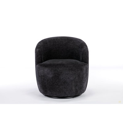 Chenille Fabric Swivel Accent Armchair Barrel Chair With  Powder Coating Metal Ring by Brayden Studio