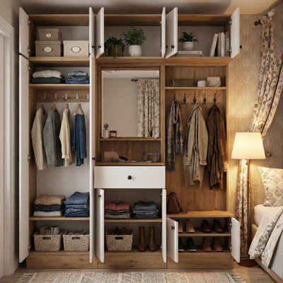 5-In-1 Entryway Hall Tree With Mirror, Shoe Storage And Coat Rack by Hokku Designs