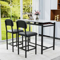 Kitchen Table Set, Dining Table And Chairs For 2, 3 Piece Dining Room Table Set With 2 Upholstered Chairs, Bar Dining Table Sets by Wrought Studio