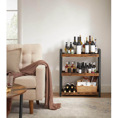 3-Tier Narrow Storage Cart, Rolling Cart With Wheels by 17 Stories