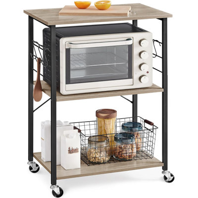 Kitchen Shelf On Wheels, Serving Cart With 3 Shelves, Kitchen Cart by 17 Stories