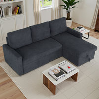 Convertible Sofa Bed With Hidden Storage Multifunctional Sleeper Sofa, Space-Saving Design For Living Room, Guest Room
