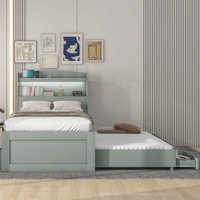 Twin XL Platform Bed with Storage LED Headboard, Charging Station, Twin Trundle & 2 Drawers, Space-Saving Bed Frame by Red Barrel Studio