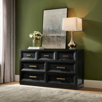 Rylo Wooden 7 Drawer Dresser For Bedroom, 53.5" Wide Modern Closet Organizers, Large Storage Cabinet With Metal Handle, Tv Stand For Living Room, Hall by Latitude Run