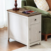 End Table With Storage Charging Station Hidden Usb Ports And Outlet by August Grove